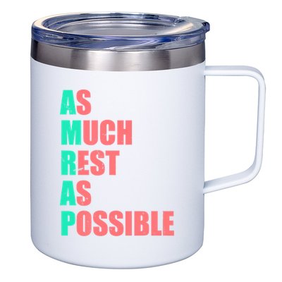 As Much Rest As Possible AMRAP Funny Trendy 12oz Stainless Steel Coffee Mug
