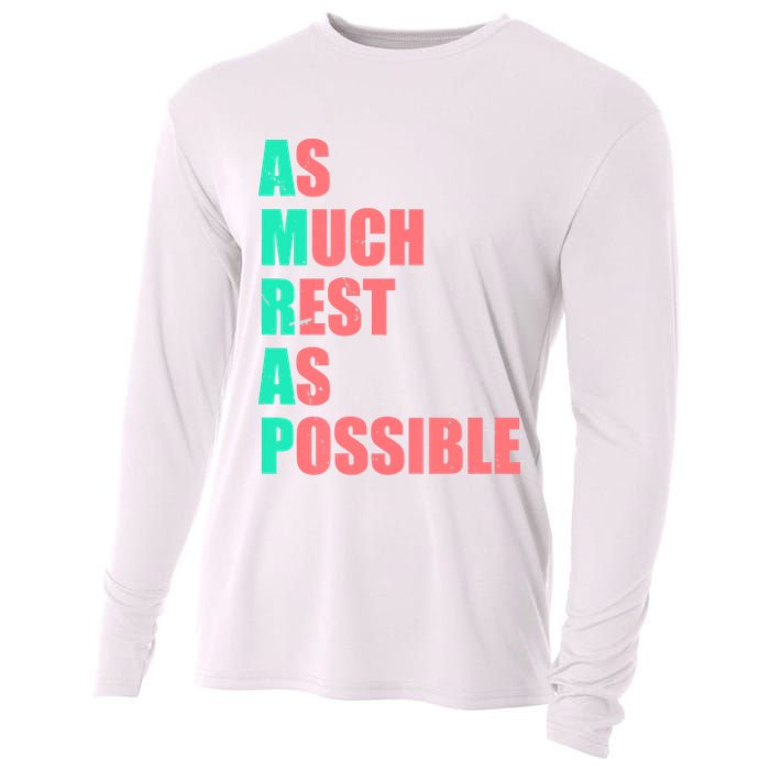As Much Rest As Possible AMRAP Funny Trendy Cooling Performance Long Sleeve Crew