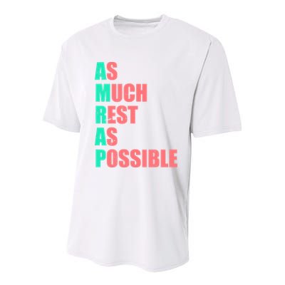 As Much Rest As Possible AMRAP Funny Trendy Youth Performance Sprint T-Shirt