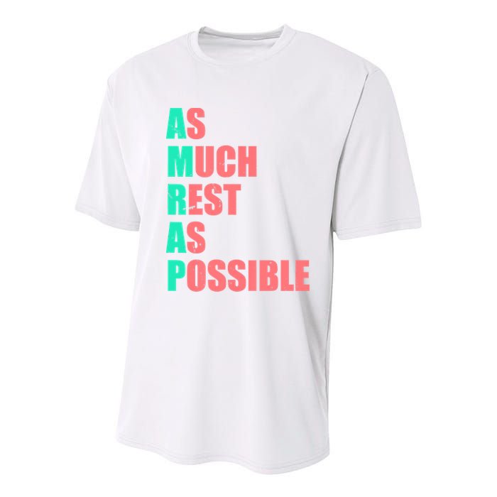As Much Rest As Possible AMRAP Funny Trendy Youth Performance Sprint T-Shirt
