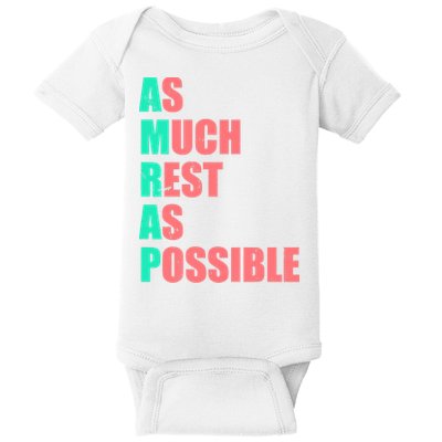 As Much Rest As Possible AMRAP Funny Trendy Baby Bodysuit