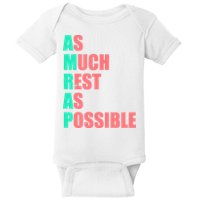 As Much Rest As Possible AMRAP Funny Trendy Baby Bodysuit