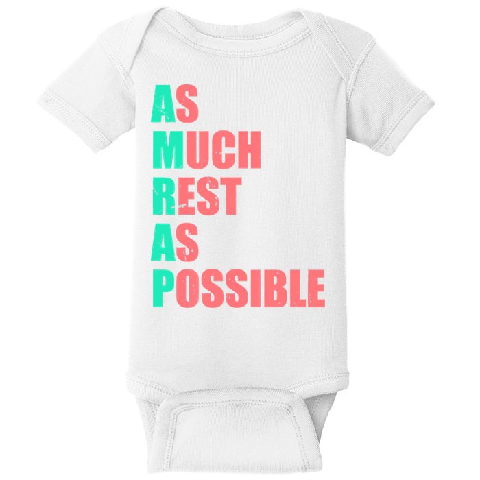 As Much Rest As Possible AMRAP Funny Trendy Baby Bodysuit