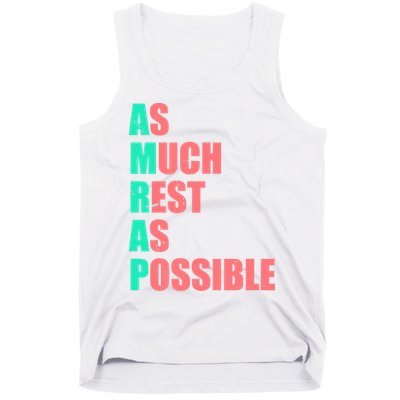 As Much Rest As Possible AMRAP Funny Trendy Tank Top