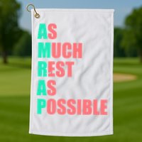 As Much Rest As Possible AMRAP Funny Trendy Golf Towel