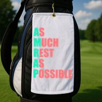 As Much Rest As Possible AMRAP Funny Trendy Golf Towel