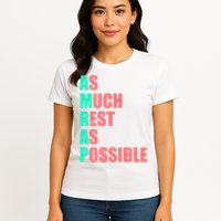As Much Rest As Possible AMRAP Funny Trendy Womens T-Shirt
