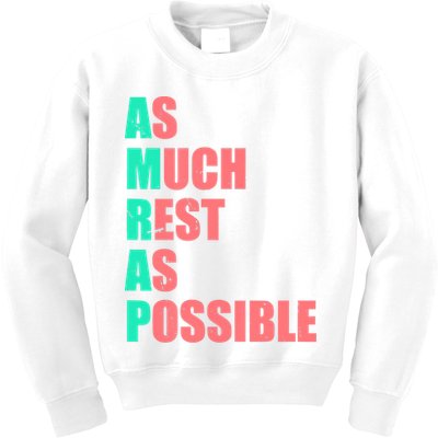 As Much Rest As Possible AMRAP Funny Trendy Kids Sweatshirt