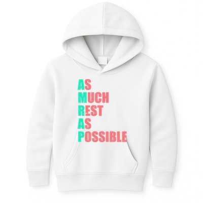 As Much Rest As Possible AMRAP Funny Trendy Kids Hoodie