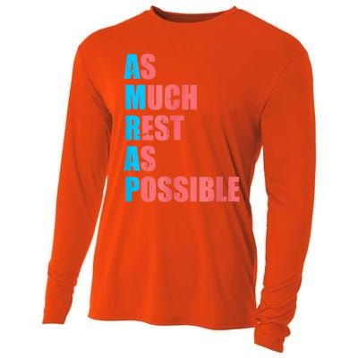 As Much Rest As Possible AMRAP Funny Trendy Cooling Performance Long Sleeve Crew