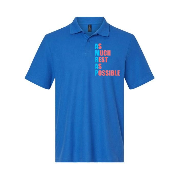 As Much Rest As Possible AMRAP Funny Trendy Softstyle Adult Sport Polo