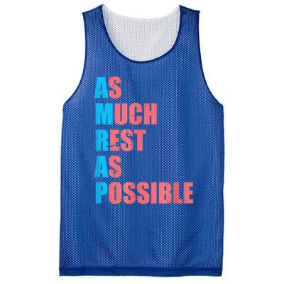 As Much Rest As Possible AMRAP Funny Trendy Mesh Reversible Basketball Jersey Tank