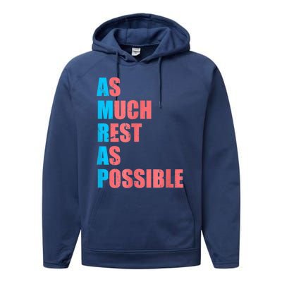 As Much Rest As Possible AMRAP Funny Trendy Performance Fleece Hoodie