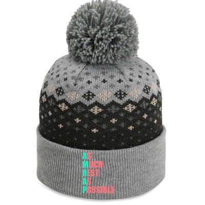 As Much Rest As Possible AMRAP Funny Trendy The Baniff Cuffed Pom Beanie