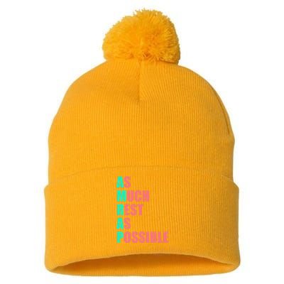 As Much Rest As Possible AMRAP Funny Trendy Pom Pom 12in Knit Beanie