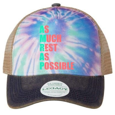 As Much Rest As Possible AMRAP Funny Trendy Legacy Tie Dye Trucker Hat