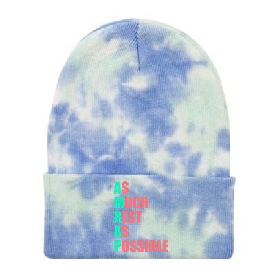 As Much Rest As Possible AMRAP Funny Trendy Tie Dye 12in Knit Beanie