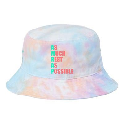 As Much Rest As Possible AMRAP Funny Trendy Tie Dye Newport Bucket Hat