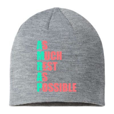 As Much Rest As Possible AMRAP Funny Trendy Sustainable Beanie