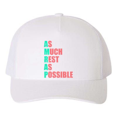 As Much Rest As Possible AMRAP Funny Trendy Yupoong Adult 5-Panel Trucker Hat