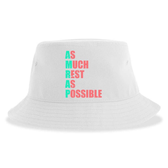 As Much Rest As Possible AMRAP Funny Trendy Sustainable Bucket Hat