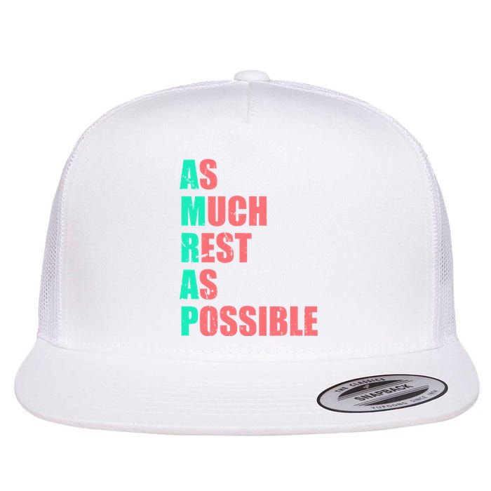 As Much Rest As Possible AMRAP Funny Trendy Flat Bill Trucker Hat