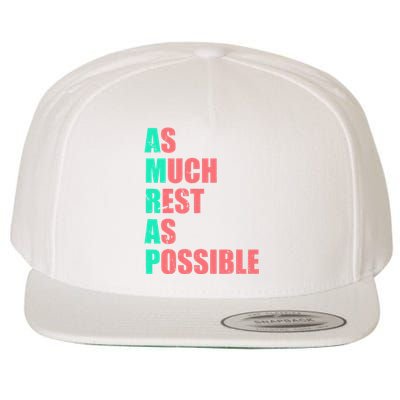 As Much Rest As Possible AMRAP Funny Trendy Wool Snapback Cap