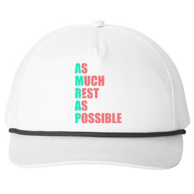 As Much Rest As Possible AMRAP Funny Trendy Snapback Five-Panel Rope Hat