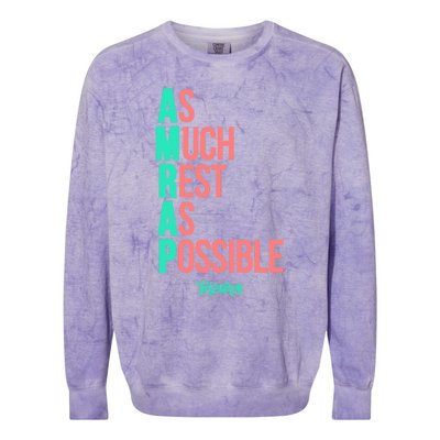 As Much Rest As Possible AMRAP Funny FIT2SERVE Colorblast Crewneck Sweatshirt