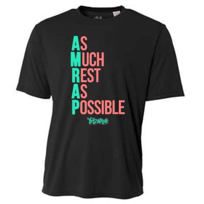 As Much Rest As Possible AMRAP Funny FIT2SERVE Cooling Performance Crew T-Shirt