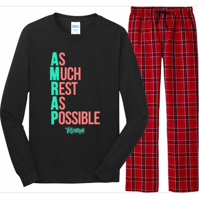 As Much Rest As Possible AMRAP Funny FIT2SERVE Long Sleeve Pajama Set