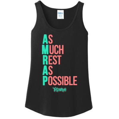 As Much Rest As Possible AMRAP Funny FIT2SERVE Ladies Essential Tank