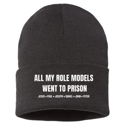 All My Role Models Went To Prison Jesus Paul Joseph Daniel Peter John Sustainable Knit Beanie