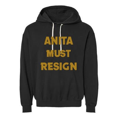 Anita Must Resign Garment-Dyed Fleece Hoodie