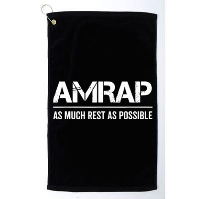 As Much Rest As Possible AMRAP Funny Trendy Platinum Collection Golf Towel