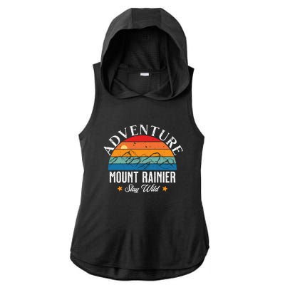 Adventure Mount Rainier Stay Wild Ladies PosiCharge Tri-Blend Wicking Draft Hoodie Tank