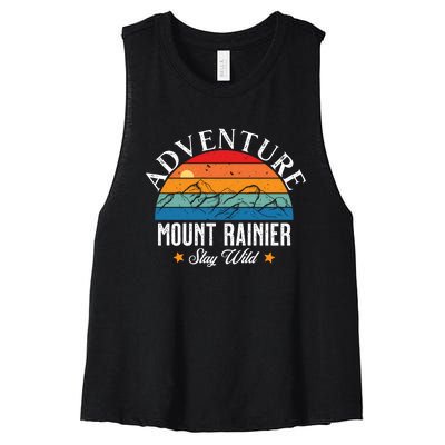 Adventure Mount Rainier Stay Wild Women's Racerback Cropped Tank