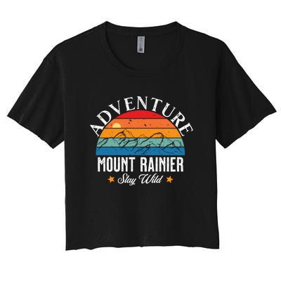 Adventure Mount Rainier Stay Wild Women's Crop Top Tee