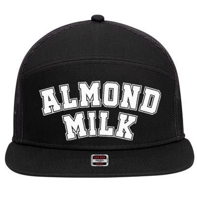 Almond Milk Retro Sports Arch Almond Milk 7 Panel Mesh Trucker Snapback Hat