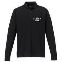 Almond Milk Retro Sports Arch Almond Milk Performance Long Sleeve Polo