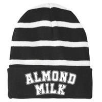 Almond Milk Retro Sports Arch Almond Milk Striped Beanie with Solid Band