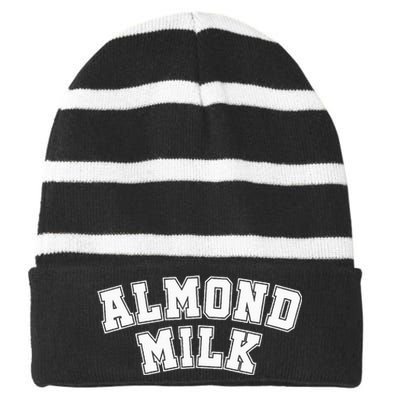 Almond Milk Retro Sports Arch Almond Milk Striped Beanie with Solid Band