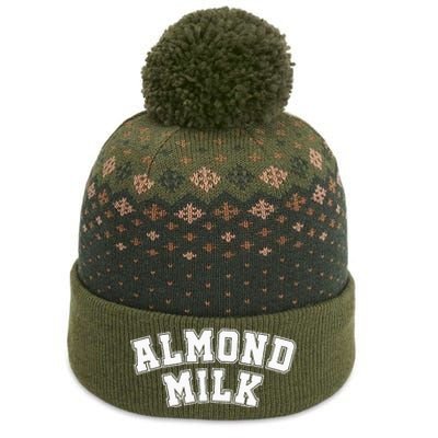 Almond Milk Retro Sports Arch Almond Milk The Baniff Cuffed Pom Beanie