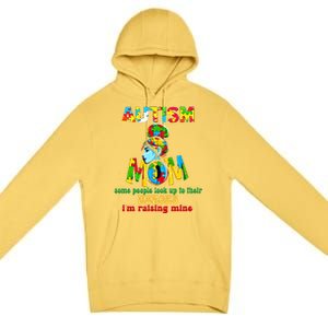 Autism Mom Raising Hero Cool Gift Premium Pullover Hoodie