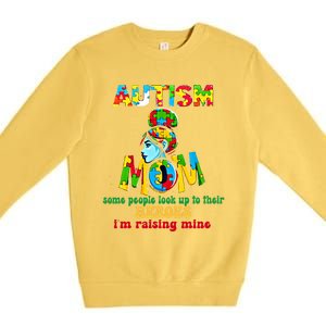 Autism Mom Raising Hero Cool Gift Premium Crewneck Sweatshirt