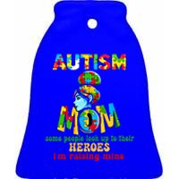 Autism Mom Raising Hero Cool Gift Ceramic Bell Ornament