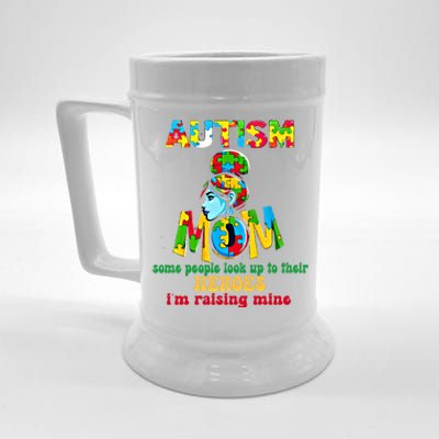 Autism Mom Raising Hero Cool Gift Beer Stein