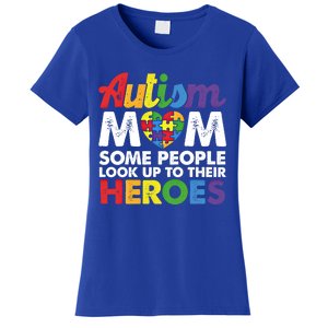 Autism Mom Raising My Hero Autism Awareness Puzzle Heart Gift Women's T-Shirt