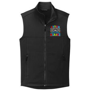 Autism Mom Raising Hero Groovy Messy Bun Autism Awareness Gift Collective Smooth Fleece Vest