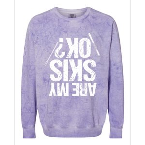 Are My Ski Ok? Skiing Snow Mountain Winter Gift Colorblast Crewneck Sweatshirt